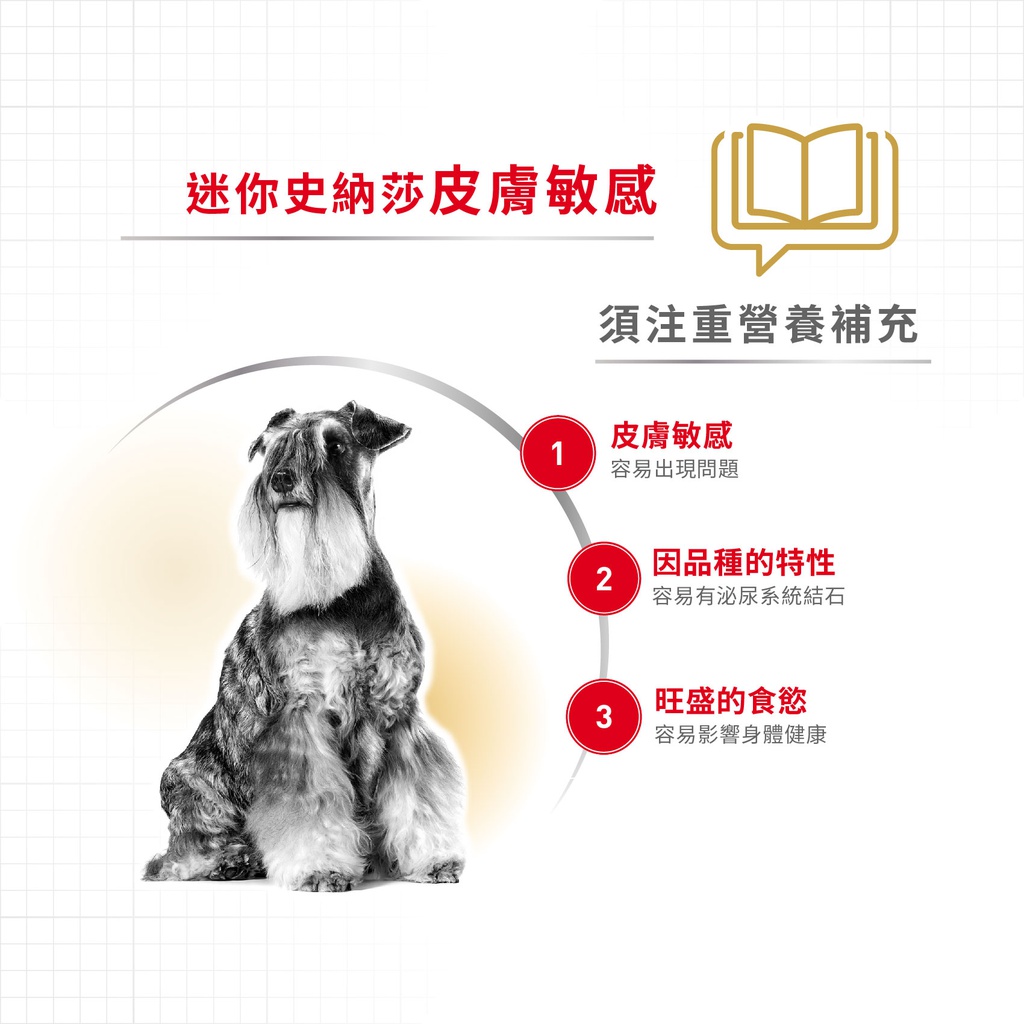 Royal Canin -  Breed 純種系列 Miniature Schnauzer Adult Dog 3KG 迷你史納莎成犬專屬配方3公斤[訂貨需時2-3天](原裝行貨)