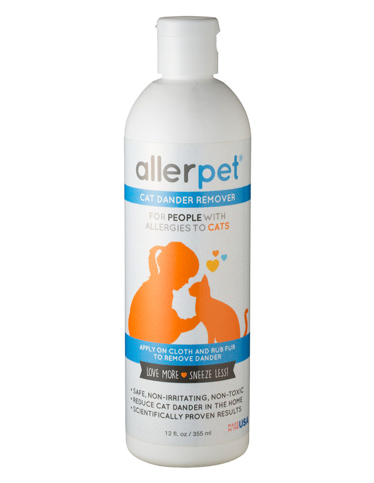 Allerpet 美國艾露沛 [人寵抗敏] 貓用淨屑理膚水 Cat Dander Remover 355ml ＋ 專用手套一隻