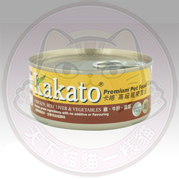 Kakato 卡格 (836) 高級寵物罐頭 雞、牛肝、蔬菜 170g