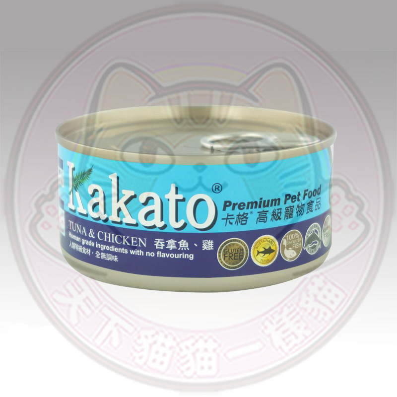 Kakato 卡格 (808) 高級寵物罐頭 吞拿魚、雞 170g