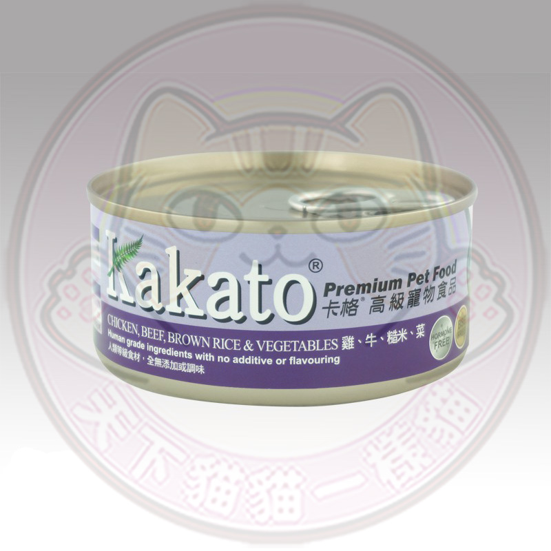 Kakato 卡格 (703) 高級寵物罐頭 雞、牛、糙米、菜 70g