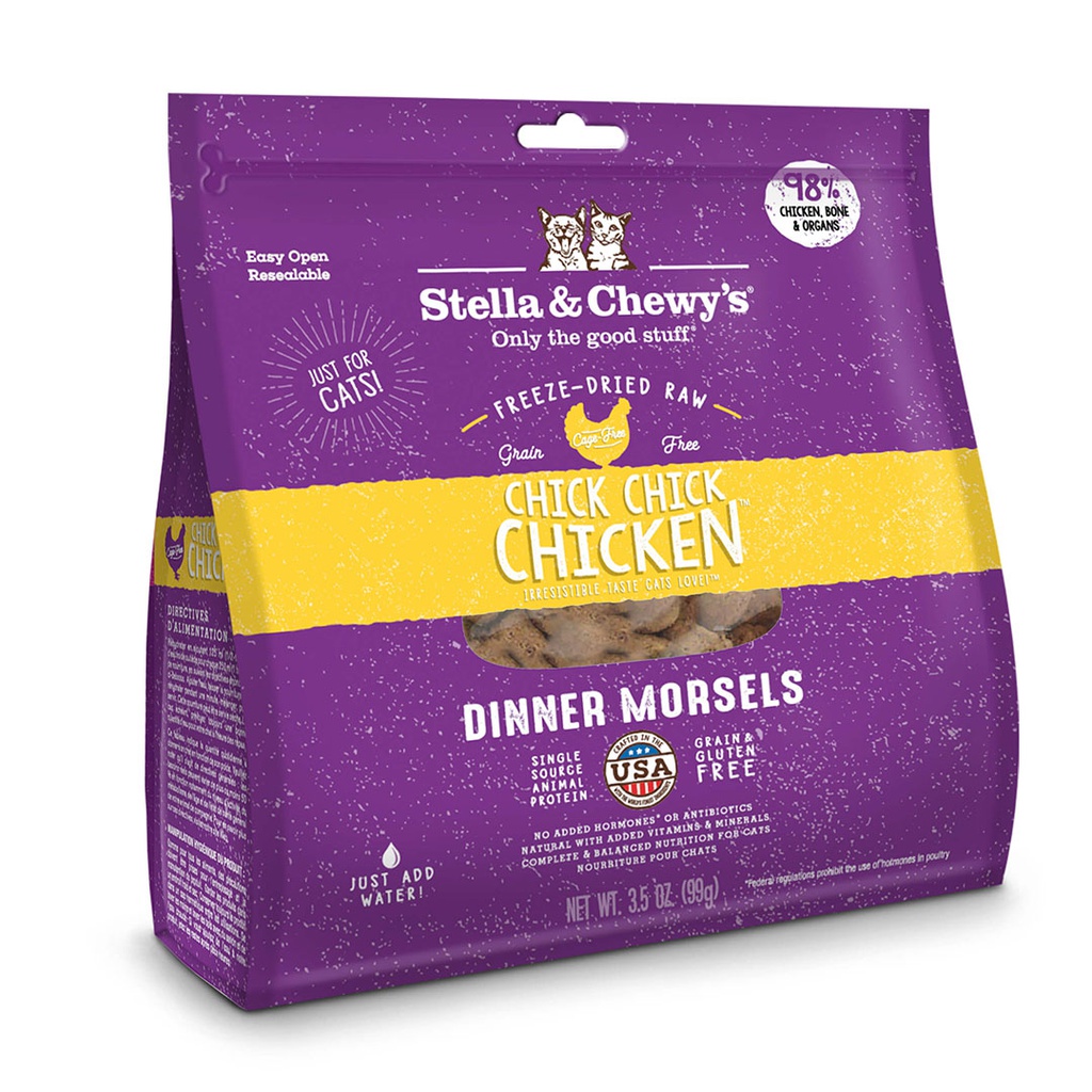 Stella & Chewy's CAT Freeze Dried Chicken 03.5oz 凍乾肉貓主糧 - 籠外鳳凰(雞肉配方) 03.5安士 (細)