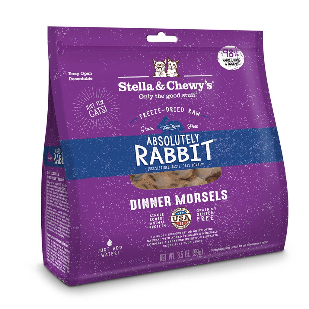 Stella & Chewy's CAT Freeze Dried Rabbit 03.5oz 凍乾肉貓主糧 -極度兔惑(兔肉配方) 03.5安士 (細)