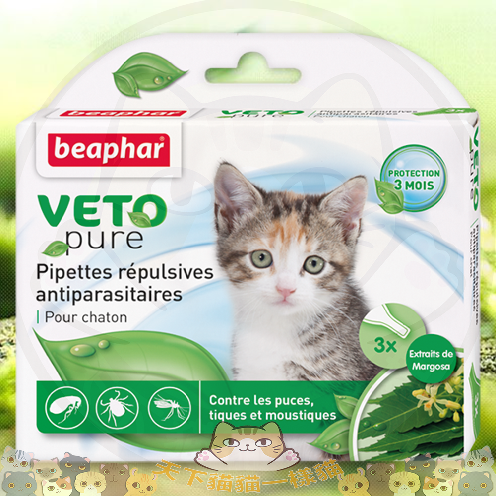 Beaphar Veto Pure Bio Spot On [ for Kittens ] Nature 威霸回歸自然滴劑 幼貓用（一盒3支0.4ML支）