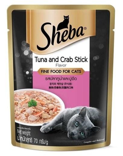 SHEBA POUCH  SAA003 Tuna & Crab Stick 70g 濕包 吞拿魚及蟹柳 70g