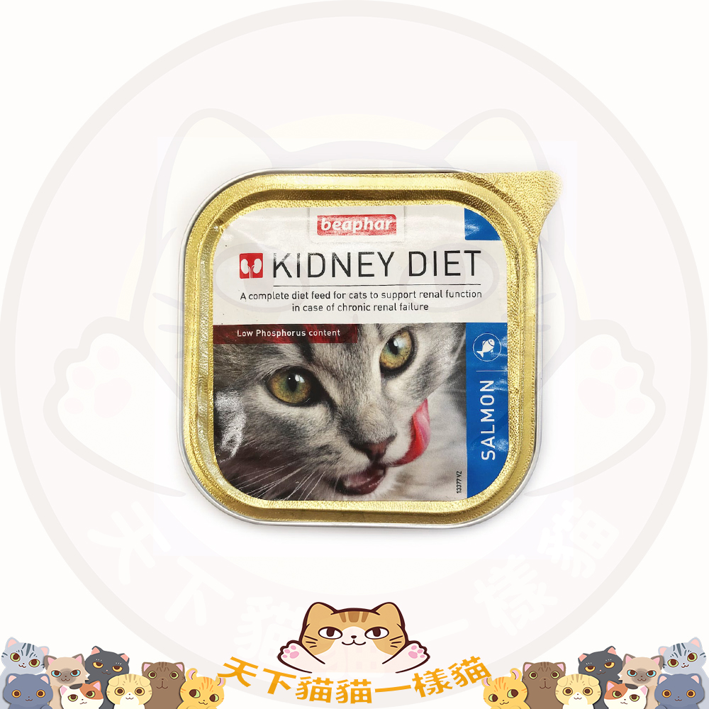 (有現貨~) Beaphar Kidney Diet - 腎臟保健配方貓罐頭濕糧 (三文魚) 100g (低磷)