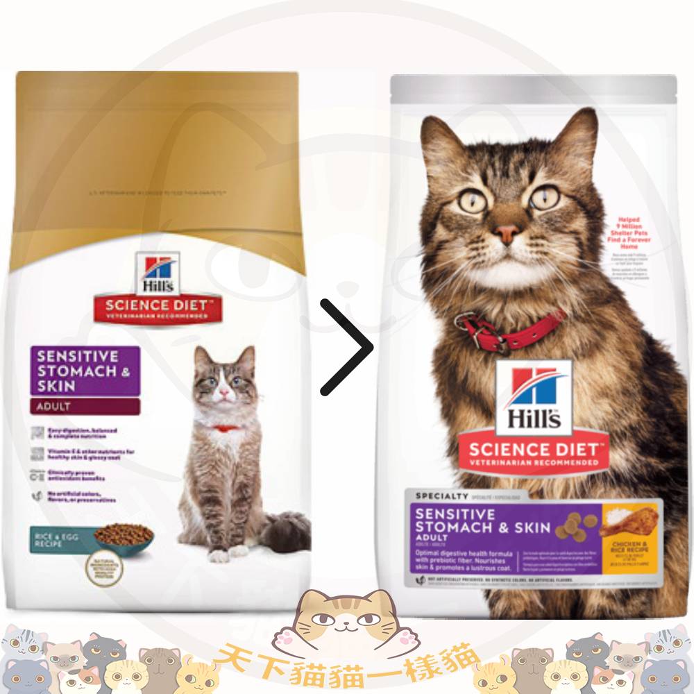 Hill's Science Diet Sensitive Stomach & Skin, Adult cat food (#8523) 3.5lb 敏感胃腸與皮膚 成貓(1-6歲)