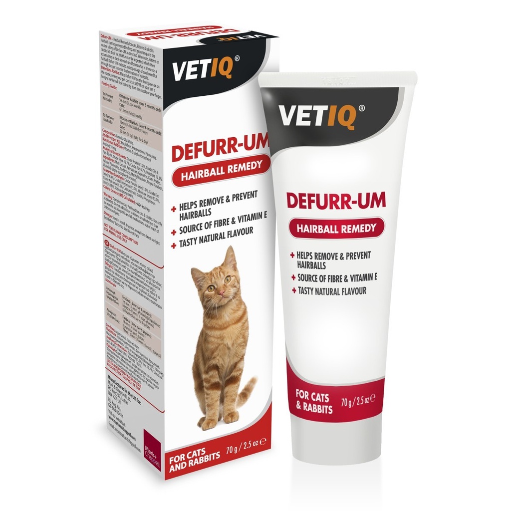 VETIQ Defurr-UM Hairball Remedy 70g 貓用排毛膏 (清除毛球膏 貓, 兔可用) 70克