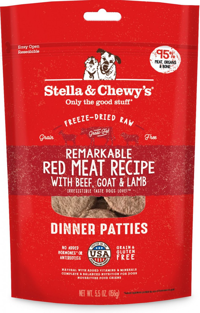 Stella & Chewy's DOG 凍乾脫水狗糧 SC106 Freeze Dried Dinner Patties for dog - 牛肉,山羊及羊肉配方 05.5oz