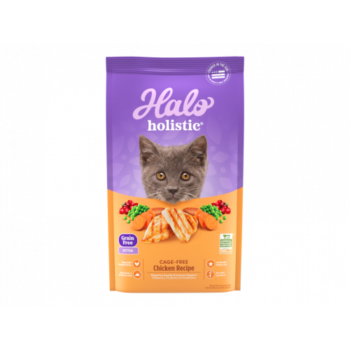 (新裝) Halo 自然光環貓糧 Holistic Grain Free KITTEN Cage-Free Chicken Recipe 3lb 無穀物幼貓 雞肉 3磅 (34050)