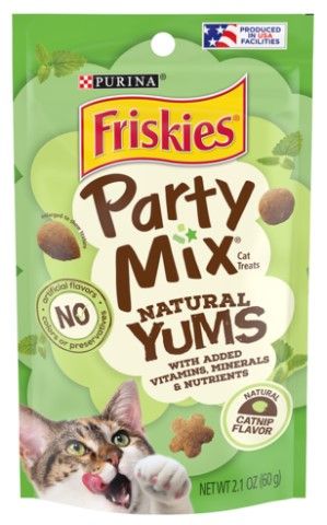 Purina Friskies 2.1oz Party Mix Natural Yums【Catnip Flavor】Cat Treats 喜躍 貓草味 貓小食 (50069綠)