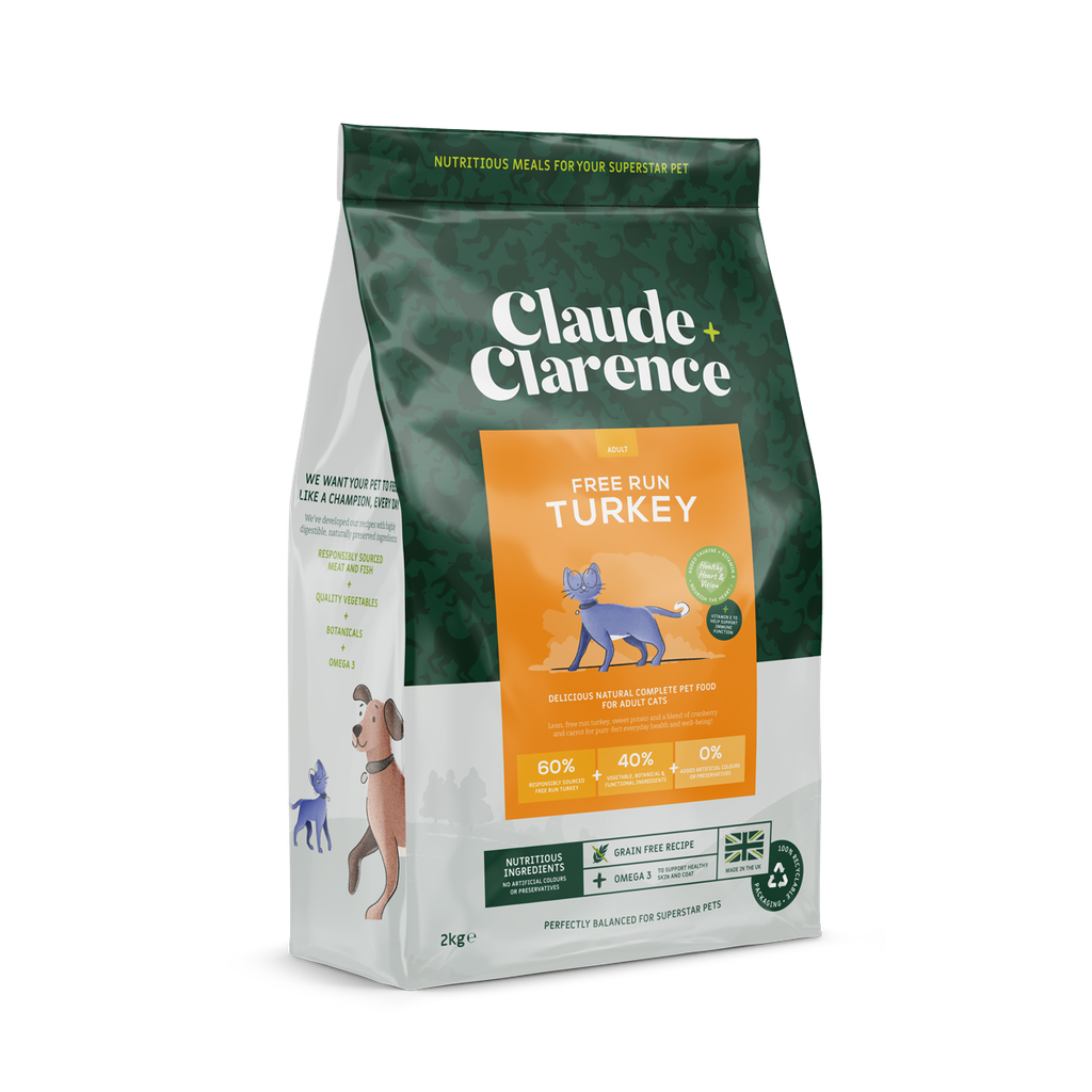 [斷貨中, 10月5左右才可能有, 可預訂等貨到] Claude & Clarence Adult Cat - Free Run TURKEY 2KG 全天然無穀物貓糧 成貓配方-放養火雞肉 2公斤