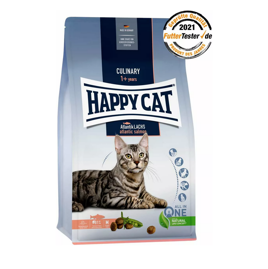 Happy Cat (新裝) [[ CULINARY - Atlanti Lachs atlantic salmon ]] 1+ years (Adult) 成貓 三文魚 1.3KG (70553) (粉藍袋粉橙帶 = SALMON)