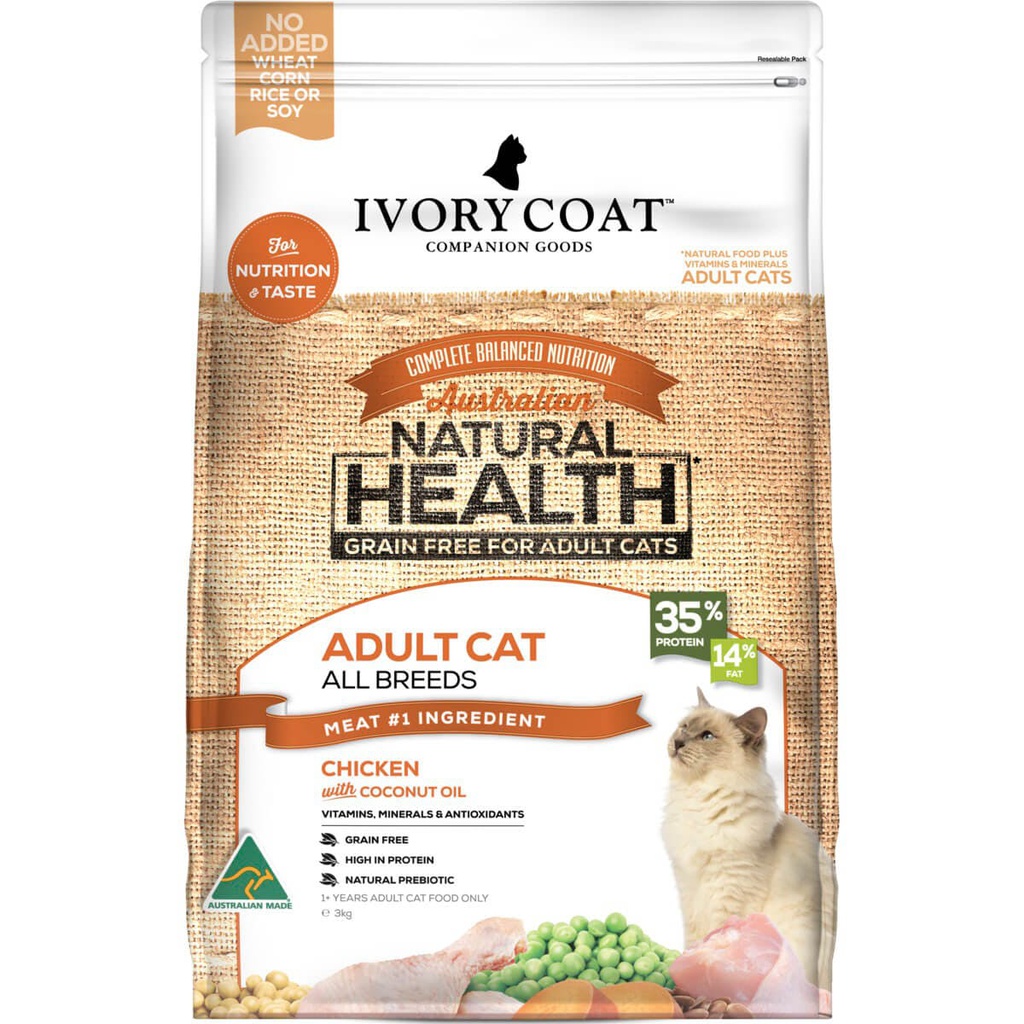 Ivory Coat Cat [ICC] 貓糧 ADULT Chicken & Coconut Oil 雞肉和椰子油配方 3KG 