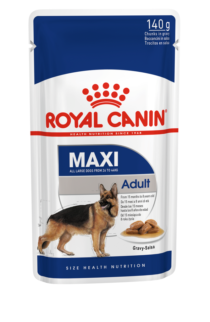 Royal Canin -  Health Nutrition 健康營養系列 Maxi Adult Dog (Gravy) 140GX10 大型成犬營養主食濕糧(肉汁)140克x10[訂貨需時2-3天](原裝行貨)