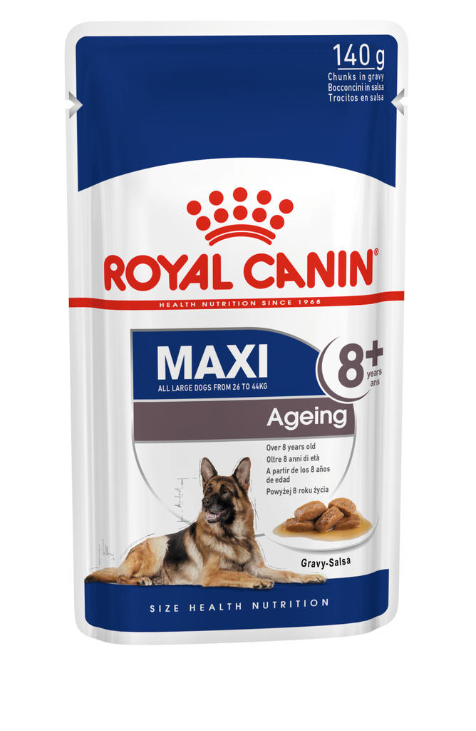 Royal Canin - Health Nutrition 健康營養系列 Maxi Ageing 8+ Dog (Gravy) 140GX10 大型老犬8+營養主食濕糧(肉汁) 140克x10 [訂貨需時2-3天](原裝行貨)