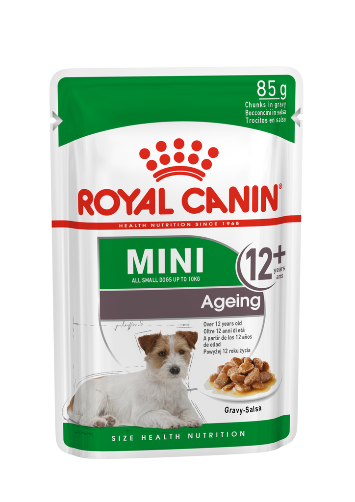 Royal Canin -  Health Nutrition 健康營養系列 Mini Ageing 12+ Dog (Gravy) 85Gx12 小型老犬12+營養主食濕糧(肉汁)85克x12[訂貨需時2-3天](原裝行貨)