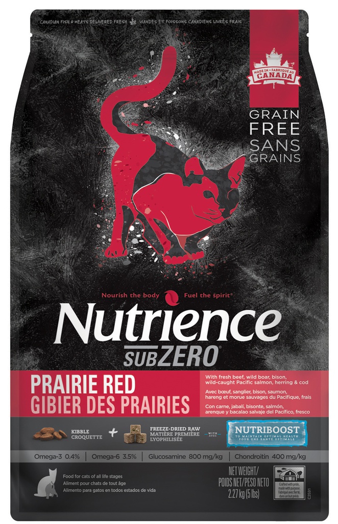 NUTRIENCE SubZero Prairie Red 11LB 凍乾鮮牛肝 無穀物 紅肉+海魚全貓配方