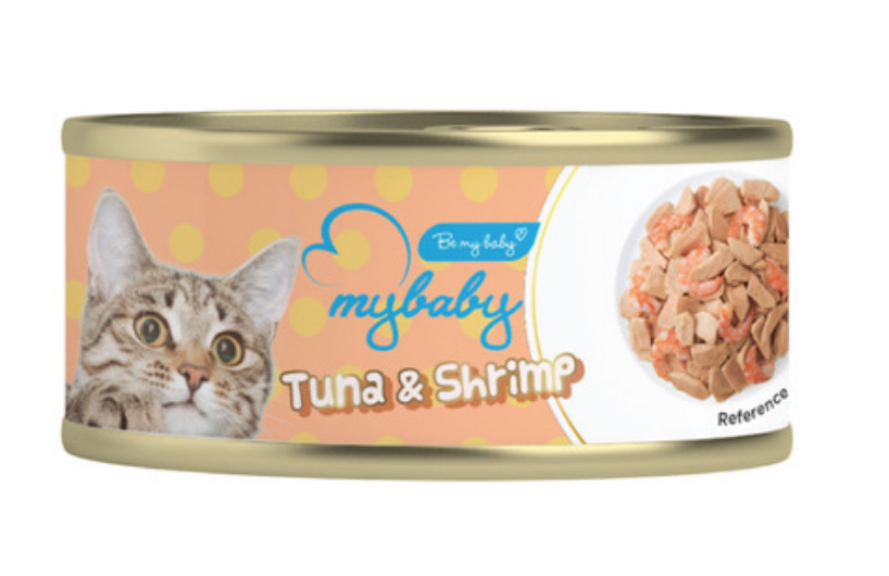 My Baby 濕貓糧 (新裝A12) 吞拿魚+蝦 橙標 Tuna Shrimp 85g