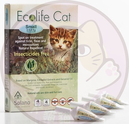 [ZY]_H Ecolife 滴劑 幼貓] Solano Ecolife Cat Spot On [Small] 純天然驅蚤滴頸劑 一盒四支 (Kitten) (幼貓用 0.8-4kg Over 8 weeks)