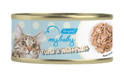 [C11]_CMyBaby_A10] My Baby 濕貓糧 (新裝A10) 吞拿魚+白飯魚 藍標 Tuna Whitebait 85g 