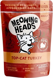 [C04]_P_MHWT_啡包] Meowing Heads貓頭-全配方無穀物貓用主食濕糧系列 成貓配方  [[ 啡濕包 ]] Top-Cat Turkey放養火雞肉+草飼牛+雞肉 100g