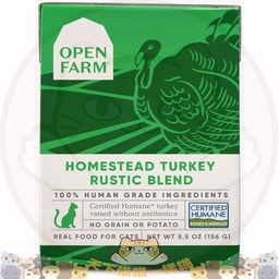 [C08] COF 方盒 Turk] OPEN FARM 美國貓濕糧 [方盒] Turkey (Homestead) Rustic Blend 火雞燉肉配方 5.5oz (綠)