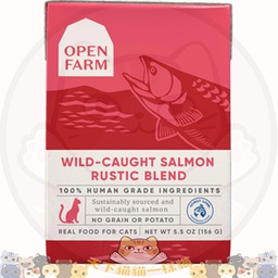 [C08] COF 方盒 Salmon] OPEN FARM 美國貓濕糧 [方盒] Salmon (Wild-Caught) Rustic Blend 野生三文魚燉肉配方 5.5oz (淡紅)