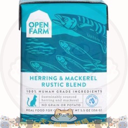 [C08] COF 方盒 Herr+Mack] OPEN FARM 美國貓濕糧 [方盒] Herring & Mackerel Rustic Blend 鯡魚鯖魚燉肉配方 5.5oz (粉藍)