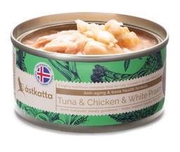 [C.A05]_CAkt080_細 Tuna &amp; Chicken &amp; White Prawn] Astkatta 保健主食罐 (無卡拉膠) 80G Tuna & Chicken & White Prawn 白鰹吞拿雞肉白蝦抗衰老長壽配方 80克(低磷)