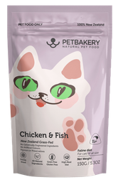 [C11] BPBak_150_紫] Petbakery 新西蘭脫水凍乾貓糧 Freeze-Dried New Zealand Cage-Free CHICKEN & FISH Cat Food 150g 新西蘭無籠雞＋深海魚輕膳 150克