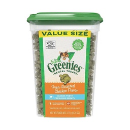 [ZY] S_GRN_9.75oz Chic BOX (橙桶)] GREENIES FELINE Dental Treats 潔齒貓小食 9.75oz (橙桶) 烤雞味 Chicken {原裝行貨}