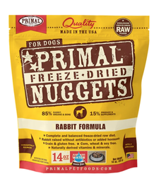 [+_B_Primal 狗糧] Primal狗糧 凍乾脫水糧 Raw Freeze-Dried [RABBIT Formula] 14oz 兔肉配方凍乾脫水狗糧 {原裝行貨}