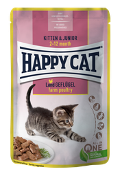 [C03] P_HCKP_幼雞] Happy Cat 主食濕包 Kitten & Junior Farm Poultry 85g 初生及幼貓: 雞濕包 85克