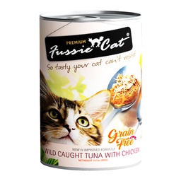 Fussie Cat Premium 400g Grain Free Wild Caught [ Tuna with Chicken ] 吞拿魚, 雞肉 X24 原箱不散賣