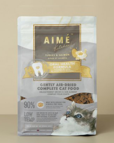 (近期促銷,(Expiry Date : 20/10/2022), 數量有限, 售完即止) Aime Kitchen Oral Health Chewy Air Dried - TURKEY + SALMON 400g 口腔強健配方風乾鮮肉貓糧 - 火雞＋三文魚 400克