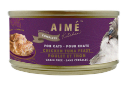 [C07]_CAime_Classic 7639 (TCA75)] Aime Kitchen Complete #7639 無穀物均衡主食貓罐頭 CHICKEN TUNA Feast 75g 滑雞蒸吞拿魚塊 (紫)