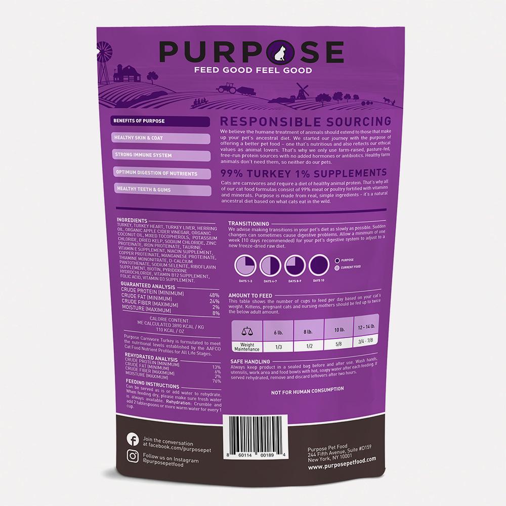 Purpose - Carnivore Turkey Freeze-Dried Raw Cat Food 凍乾火雞肉貓糧 9oz(255g)