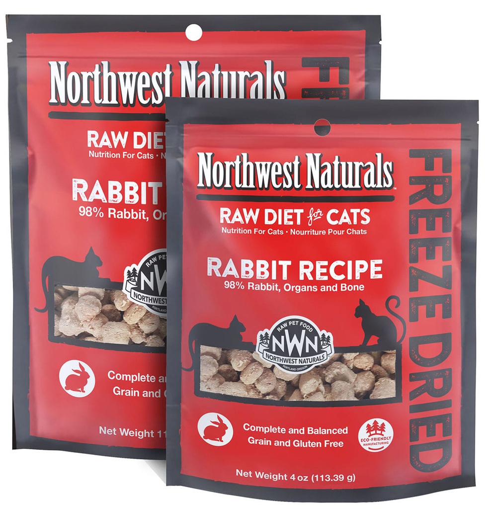 Northwest Naturals CAT Freeze Dried Rabbit recipe 11oz 無穀物凍乾小粒兔肉貓糧 (紅) (NWFFD11RB)