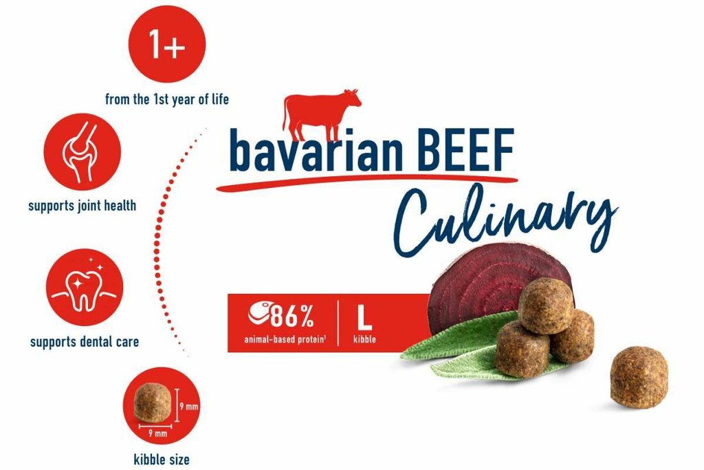 Happy Cat (新裝) [[ CULINARY -Voralpen-RIND bavarian beef ]] 1+ years (Adult) 成貓牛肉 (潔齒大顆粒) 1.3KG (70558) (expiry date: 01/12月/2022) (粉藍袋粉紅色帶= BEEF)