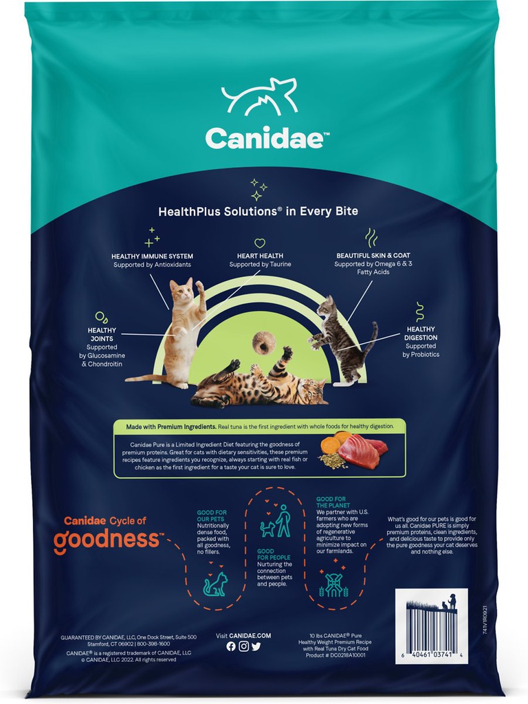 CANIDAE Cat Grain-Free PURE Limited Ingredient Indoor Tuna Formula 5磅 無穀物吞拿魚配方全貓糧 Ocean新裝 (3740)