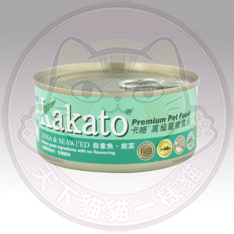 Kakato 卡格 (719) 高級寵物罐頭 吞拿魚、紫菜 70g