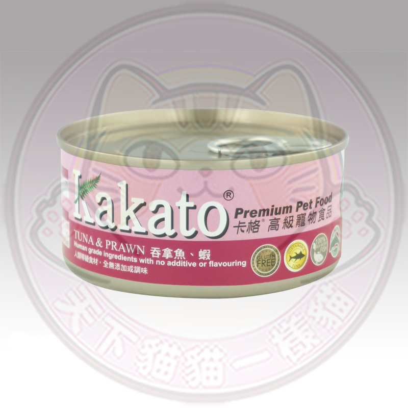 Kakato 卡格 (718) 高級寵物罐頭 吞拿魚、蝦 70g