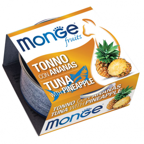 MONGE FRUITS 鮮果罐 Tuna Flakes with Pineapple – Adult 吞拿魚菠蘿 (成貓) 80g