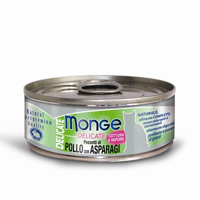 Monge Delicate 80g 貓罐頭 雞＋蘆筍 Pollo con Asparagi (綠)