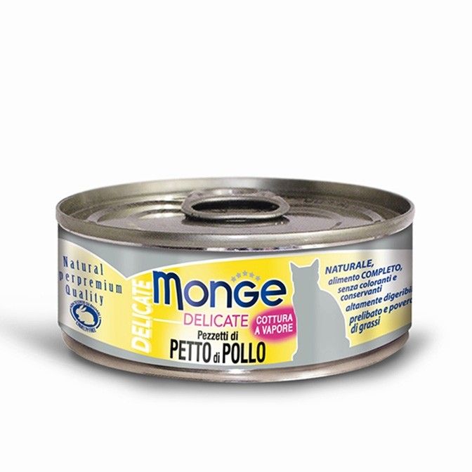 Monge Delicate 80g 貓罐頭 雞胸肉 Petto di Pollo (黃)