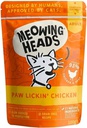  Meowing Heads貓頭-全配方無穀物貓用主食濕糧系列 成貓配方  [[ 橙濕包 ]] Paw Lickin’ Chicken 放養雞肉+草飼牛 100g