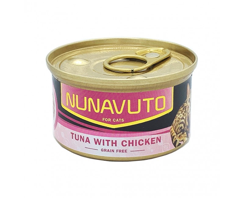 Nunavuto NU02 無穀物吞拿魚伴雞肉 貓罐頭 Grain Free Tuna with Chicken 80g