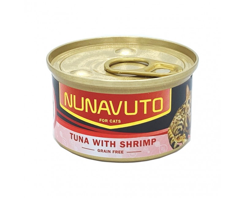 Nunavuto NU05 無穀物吞拿魚伴蝦肉 貓罐頭 Grain Free Tuna with Shrimp 80g