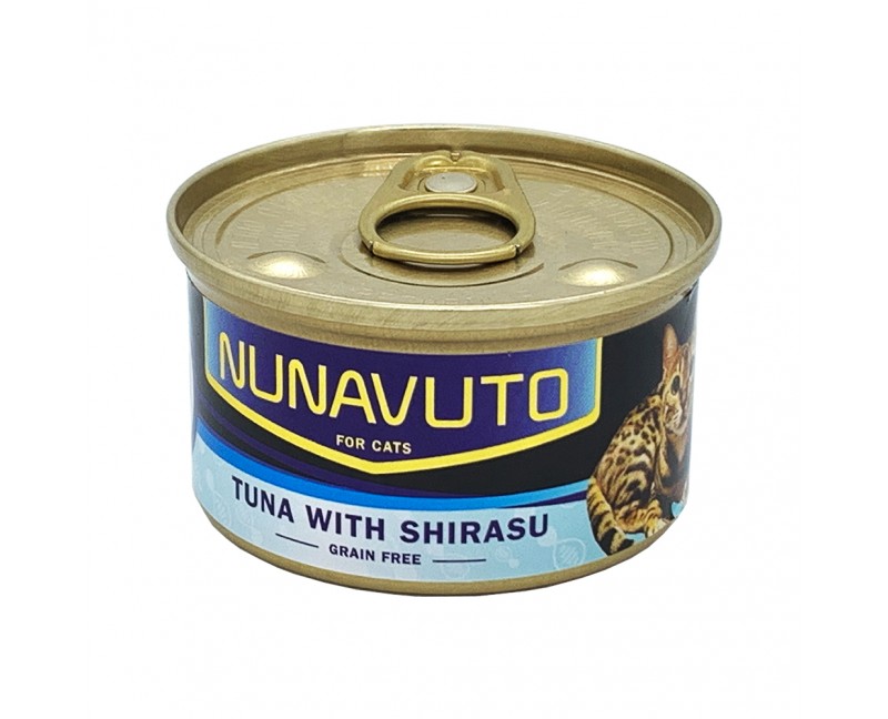 Nunavuto NU06 無穀物吞拿魚伴白飯魚 貓罐頭 Grain Free Tuna with Shirasu 80g